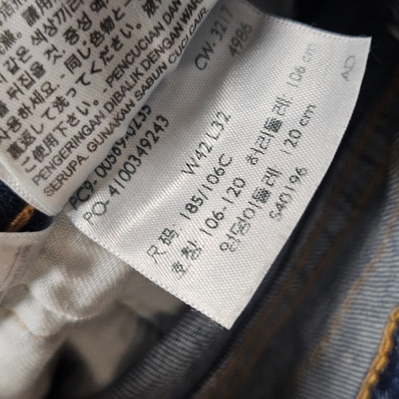 Levi's Mens 569 Loose Straight Fit Jeans 42x32 Faded Medium Wash Denim‎ Whiskers - Picture 5 of 13